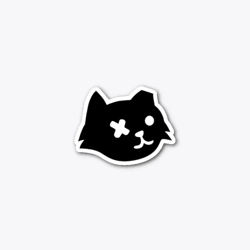 Cat Head Die Cut Sticker